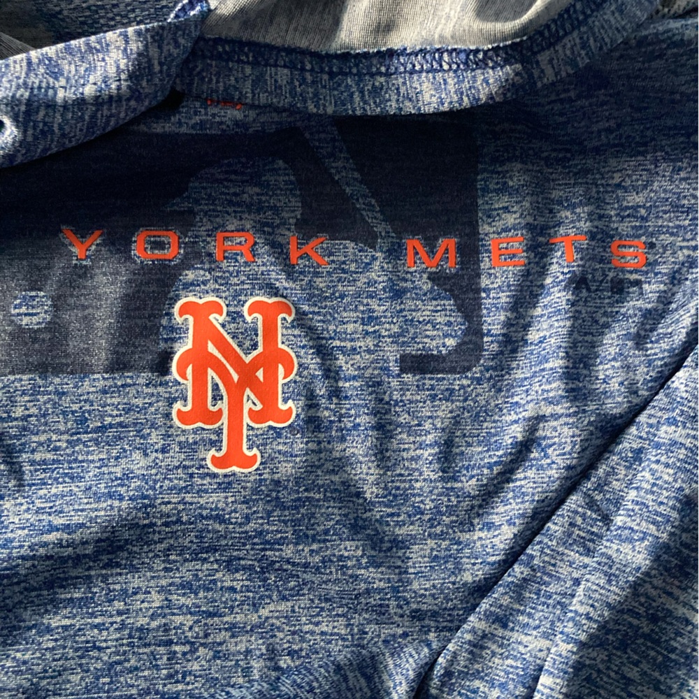 New York Mets Mens SZ L Blue Long Sleeve hoodie - Picture 3 of 9